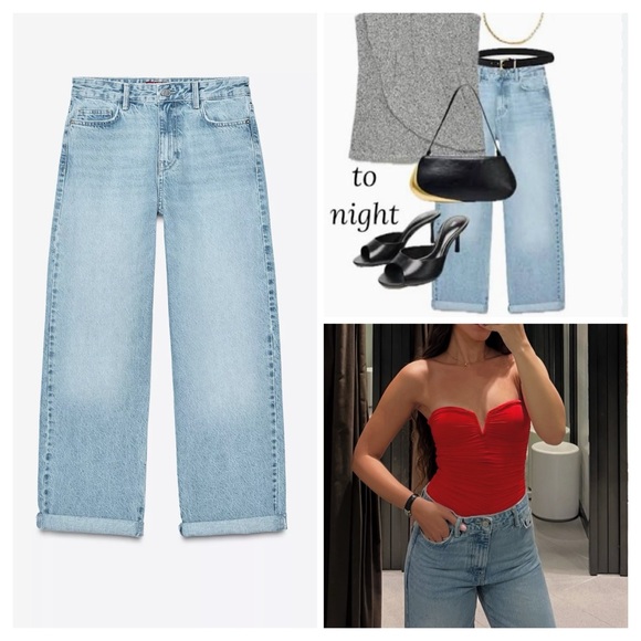 Zara Denim - ZARA Z1975 mid rise relaxed fit turn up hem jeans